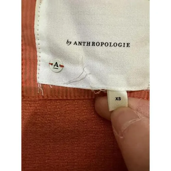 Anthropologie Coral Orange Joyce Quilted Textured Moto Full Zip Jacket- Size XS - Picture 6 of 9